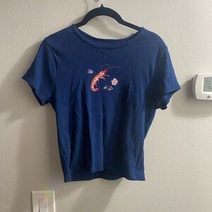 BDG Navy Tee with Colorful Design